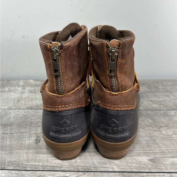 Sperry Duck Waterproof Rubber Saltwater Core Zip Up Women Leather Rain Boots 7.5 - Picture 6 of 9
